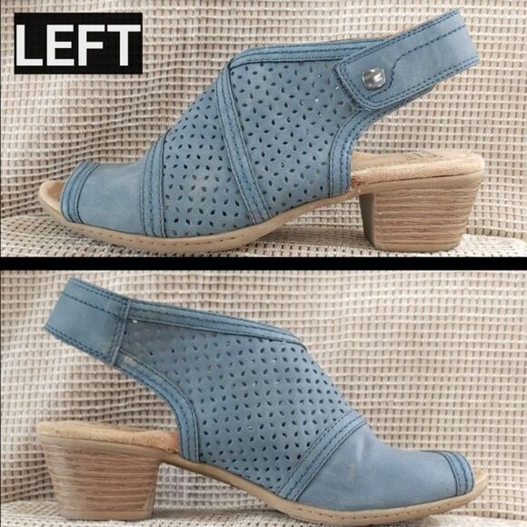 Earth Origins Delos Delilah Blue Peep Toe Slingback Heels Booties Womens 7 EUC - Picture 2 of 10